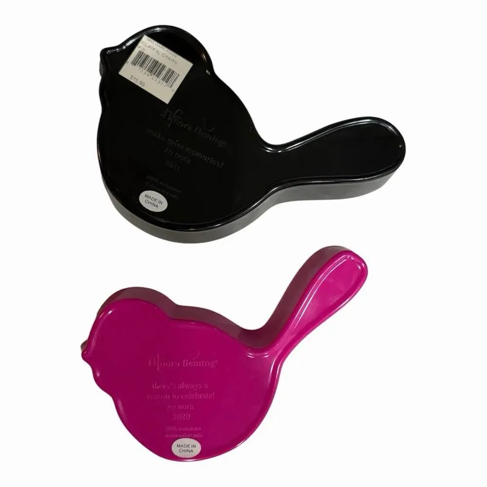 Nora Fleming Melamine Black Bird Birdie Dish 2021 Pink 2020 Limited Edition